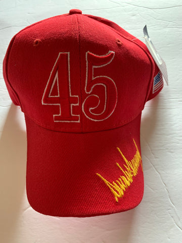 Trump 45 Signature (RED) Cap