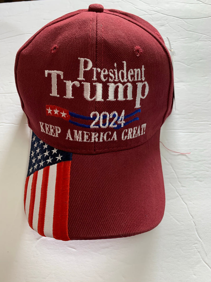 President Trump 2024 Keep America Great (Maroon) Cap