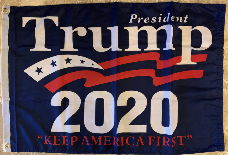 President Trump 2020  Keep America First Blue Flag- 3'X5' Rough Tex® 100D