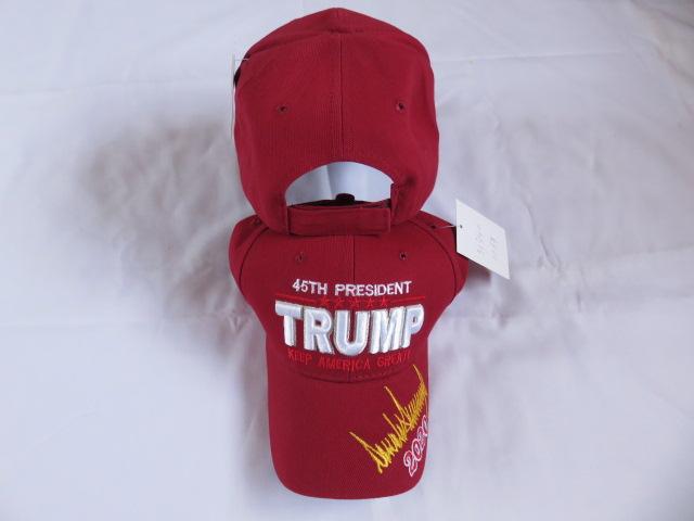 45th President Trump Keep America Great KAG With Gold Signature Red Burgundy Cap