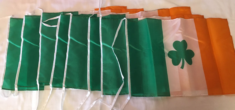 IRISH W SHAMROCK 12' LONG BUNTING STRING FLAG