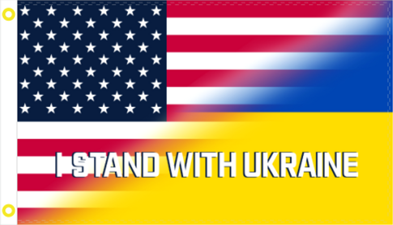 America Ukrainian I Stand With Ukraine Flags 3'X5' Flag Rough Tex® 100D