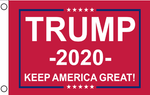 3’X5’ 68D NYLON TRUMP 2020 KAG RED FLAG DBL SIDED