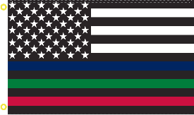 US POLICE FIRE MILITARY FLAG 68D Rough Tex® (Multiple Sizes)