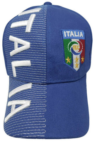 Italia Blue Embroidered Cap