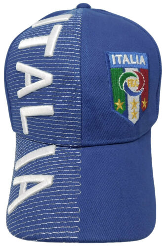 Italia Blue Embroidered Cap