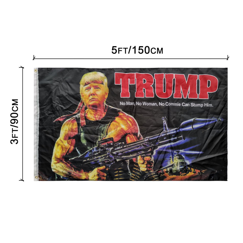 TRUMP BAZOOKA NO MAN NO COMMIE ROUGH TEX ® 68D NYLON 3'X5' MAGA