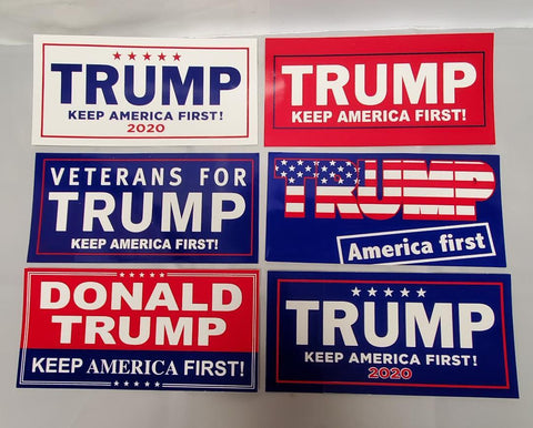 TRUMP KEEP AMERICA FIRST bumper sticker collection six designs