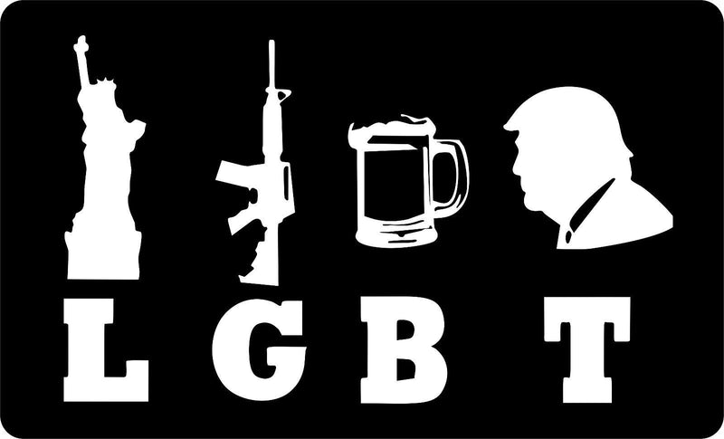 Liberty Guns Beer Trump LGBT Black & White Flag Rough Tex ® 2'X3' 100D