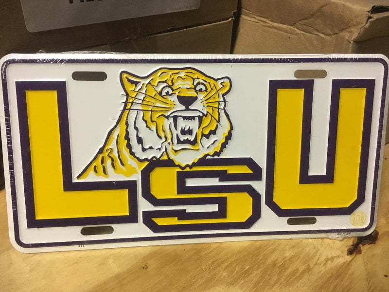 LSU TIGERS LOUISIANA STATE UNIVERSITY LICENSE PLATE