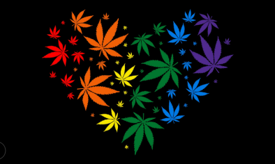 Marijuana Rainbow Heart 3'X5' Flag ROUGH TEX® 68D