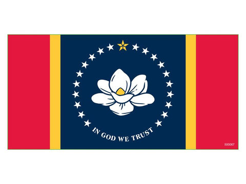 Mississippi Magnolia New State Flag Bumper Sticker Made in USA