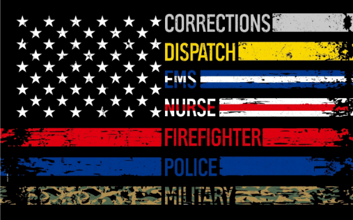 First Responders Multi Line USA 3'X5' Flag ROUGH TEX® 68D