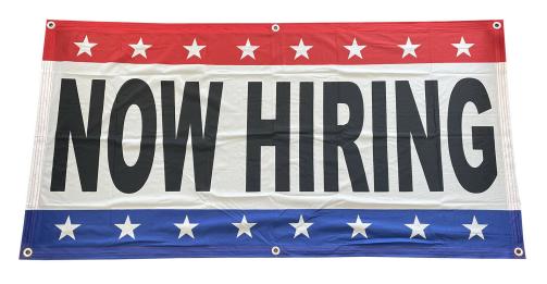 Now Hiring USA 3'X5' Flag ROUGH TEX® 68D