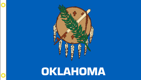 Oklahoma 3'X5' Flag ROUGH TEX® 150D Nylon Double Sided