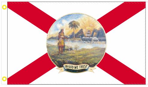 Old Florida In God We Trust 1868 3'X5' Flag ROUGH TEX® 100D