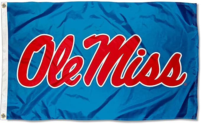 University of Mississippi Ole Miss Blue 3'x5' Officially Licensed Premium Heavy Duty Polyester Flag