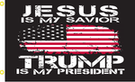 3’X5’ 100D JESUS IS MY SAVIOR TRUMP FLAG DBL SIDED