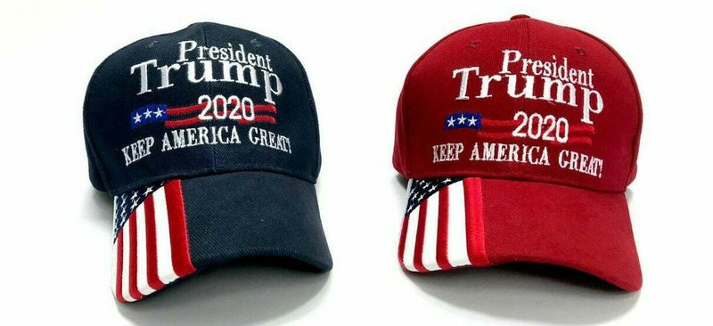 12 President Trump 2020 Keep America Great Caps (choose red or navy or mixed)