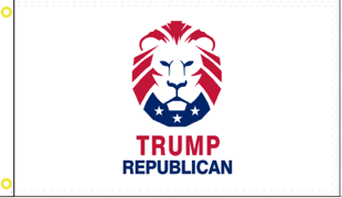 Trump Republican White 3'X5' Flag- Rough Tex ®100D