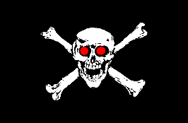 Pirate Skull Red Eye Car Flag 12"x18" Nylon DBL Sided