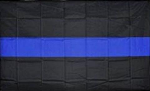 Police Thin Blue Line 3'X5' Flag ROUGH TEX® 100D