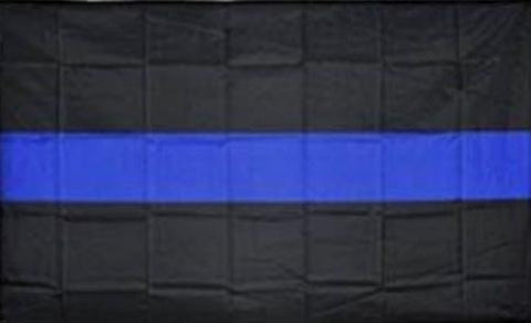 Police Thin Blue Line 5'X8' Flag Rough Tex ® 100D Nylon