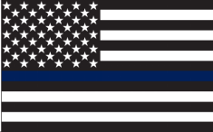 US Police Memorial 12''X18'' Flag With Grommets Rough Tex® 100D