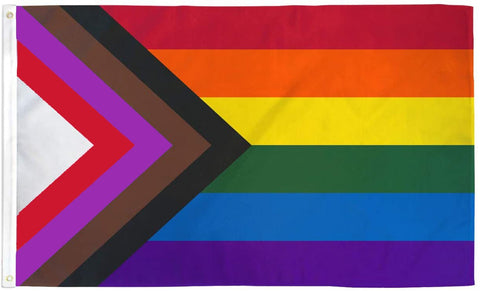 Progressive Rainbow Flag With Grommets 12''X18'' Rough Tex® 100D