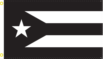 Puerto Rico (Black and White) 3'X5' Flag ROUGH TEX® 100D