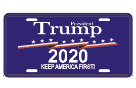 PRESIDENT TRUMP 2020 KEEP AMERICA FIRST ALUMINUM EMBOSSED LICENSE PLATE