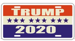 TRUMP RED WHITE & BLUE 2020 ALUMINUM EMBOSSED LICENSE PLATE