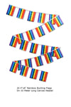 RAINBOW BUNTING 24 FLAGS 4"X6" PRIDE