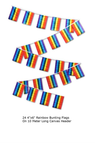 RAINBOW BUNTING 24 FLAGS 4"X6" PRIDE
