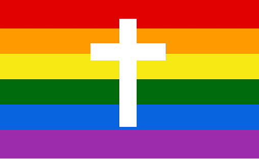 Rainbow Cross 3'X5' Flag ROUGH TEX® 68D