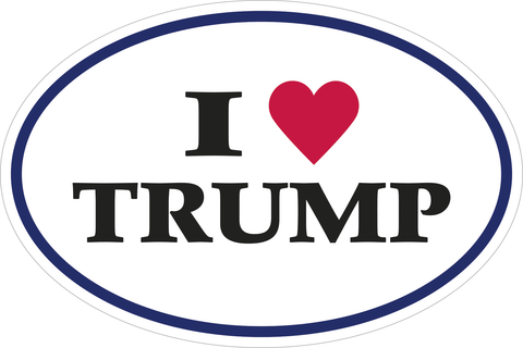 I LOVE TRUMP OVAL OFFICIAL BUMPER STICKERS PACK OF 50 WHOLESALE