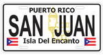 Puerto Rico San Juan Isla De Encanto Embossed License Plate