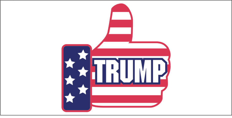 Thumbs Up Trump Stars And Stripes - Bumper Sticker