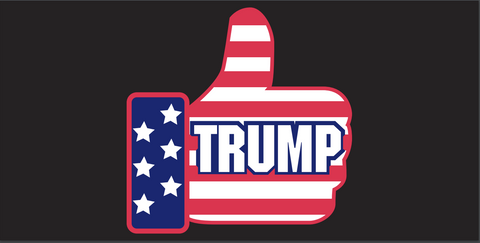 Stars And Stripes Thumbs Up Trump  - Bumper Sticker