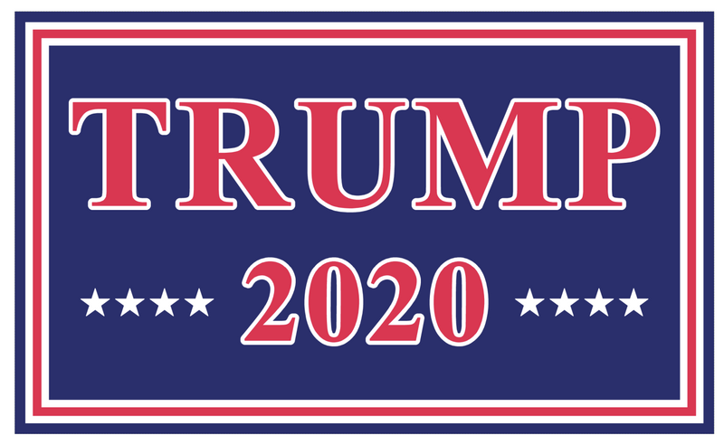 Trump 2020 Red And Blue Double Sided Yard Sign 14.5"X 23" Inches