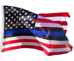 USA Police Memorial Blue Line 5'X8' Flag Rough Tex ® 68D Nylon