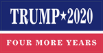 Trump 2020 Four More Years Red and Blue - Bumper Sticker