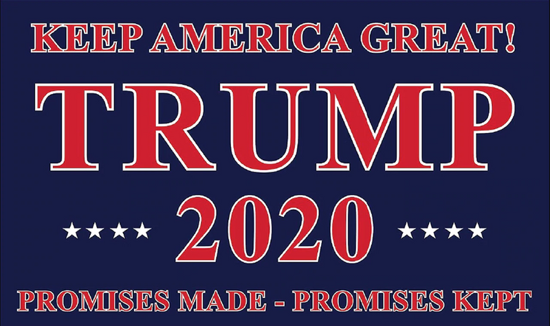 Trump Promises Made Promises Kept Blue 3'X5' Flag Rough Tex® 68D Nylon