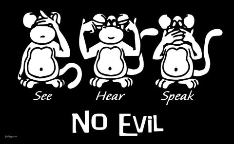 See Hear Speak No Evil Monkeys Bumper Sticker