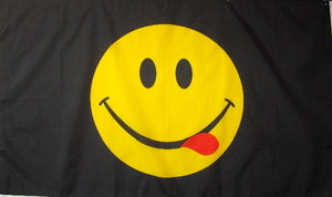 Smiley Black 3'X5' Flag ROUGH TEX® 68D