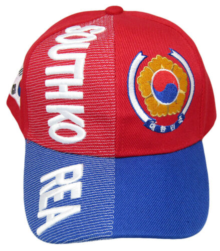 South Korea Red and Blue Embroidered Cap