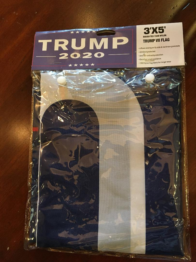 12 TRUMP VII 3'X5' 150D NYLON OFFICIAL FLAG 2020 BLUE FLAGS BY THE DOZEN WHOLESALE PER DESIGN!