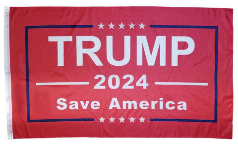 Trump 2024 Save America Red 3'X5' Flag Rough Tex®68D Nylon