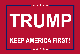 Trump Keep America First Red 12"X18" Car Flag Rough Tex® DBL Sided