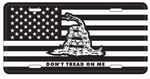 USA Gadsden Black Embossed License Plate